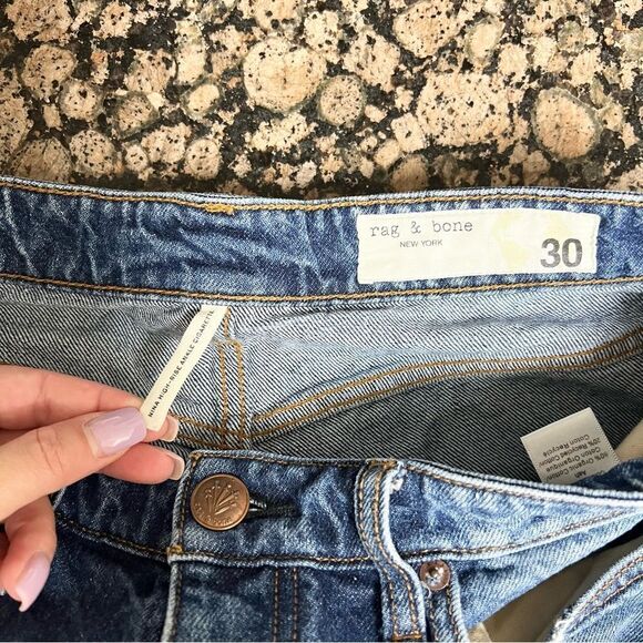 Rag & Bone Nina High Rise Ankle Cigarette Jeans Blue Denim Size 30 Buttonfly - Picture 5 of 7